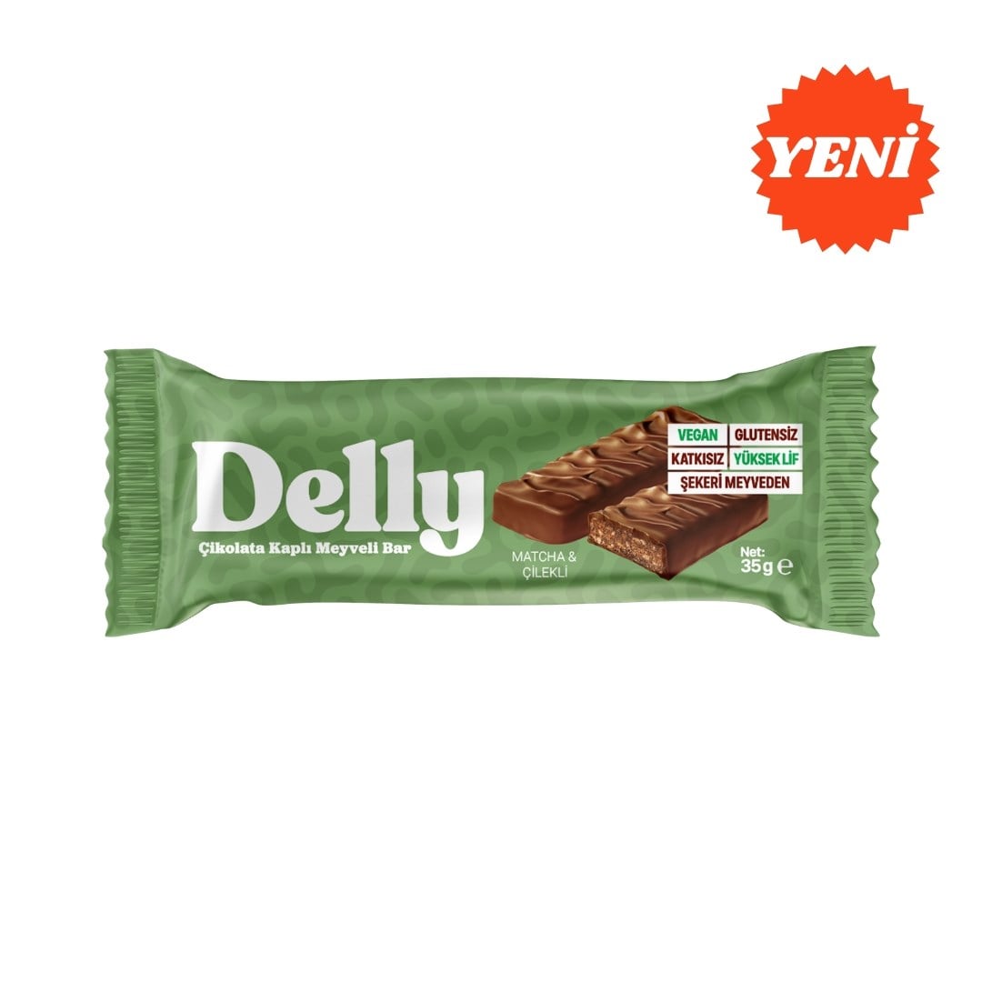 Çikolata Kaplı Matcha & Çilekli Meyveli Bar