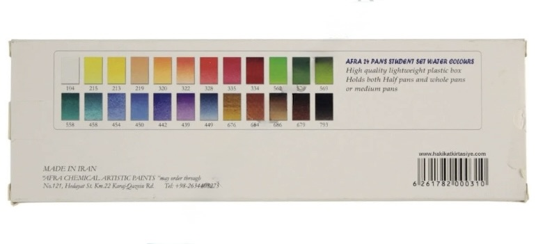 Afra Artists Water Colours Sulu Boya Tablet Seti 24'lü Student Set