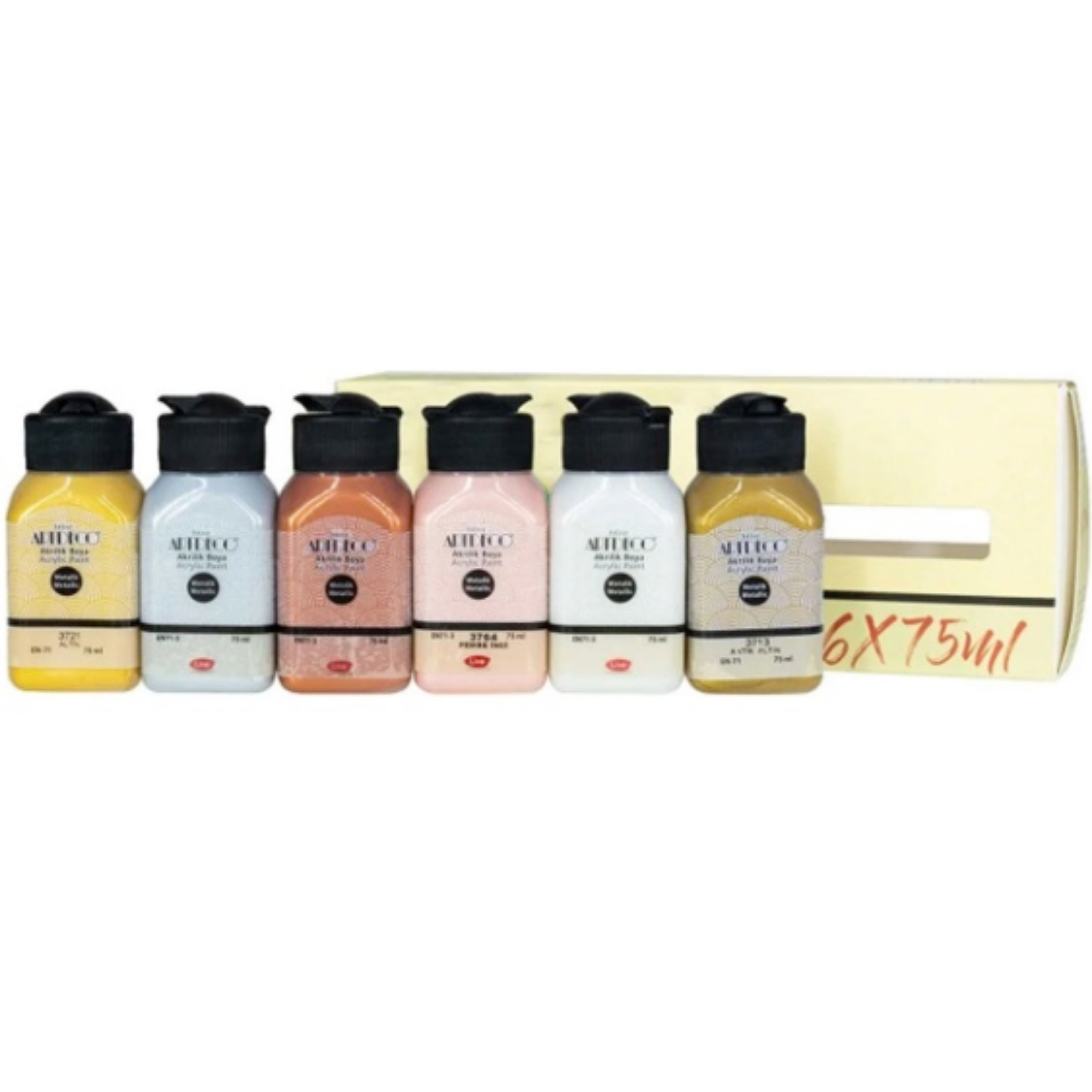 Artdeco Akrilik Boya Seti Metalik Renkler 6 x 75 ml