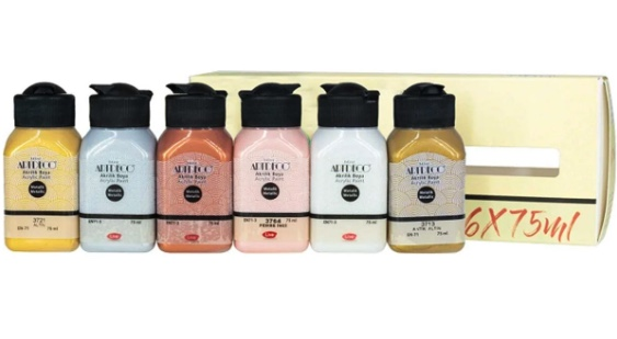 Artdeco Akrilik Boya Seti Metalik Renkler 6 x 75 ml