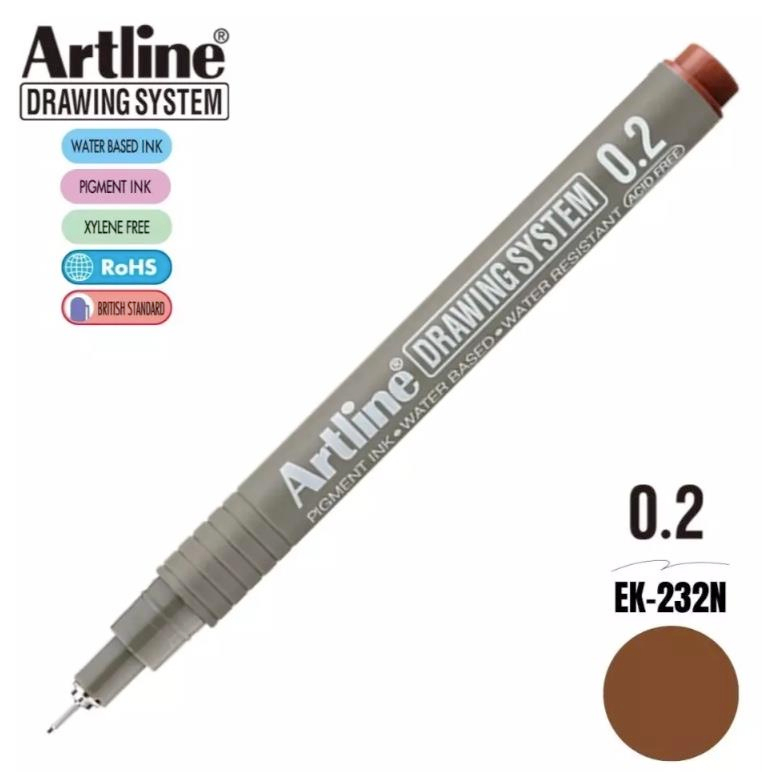 Artline Teknik Çizim Kalemi 0,2 mm Sepia