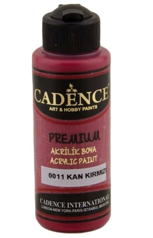 Cadence Premium Akrilik Boya 120ml 0011 Kan Kırmızı