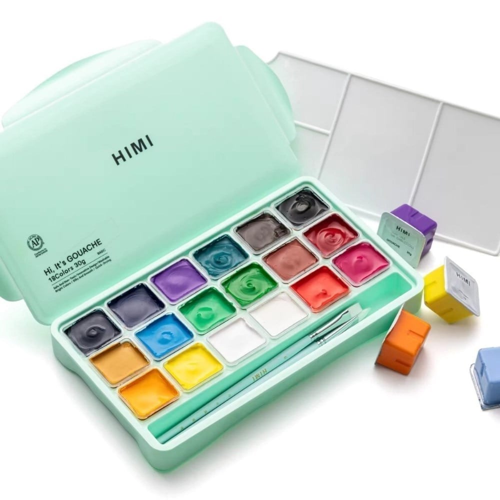 Himi Guaj Boya Seti Jelly Cup 18 Renk x 30 gr Green Case