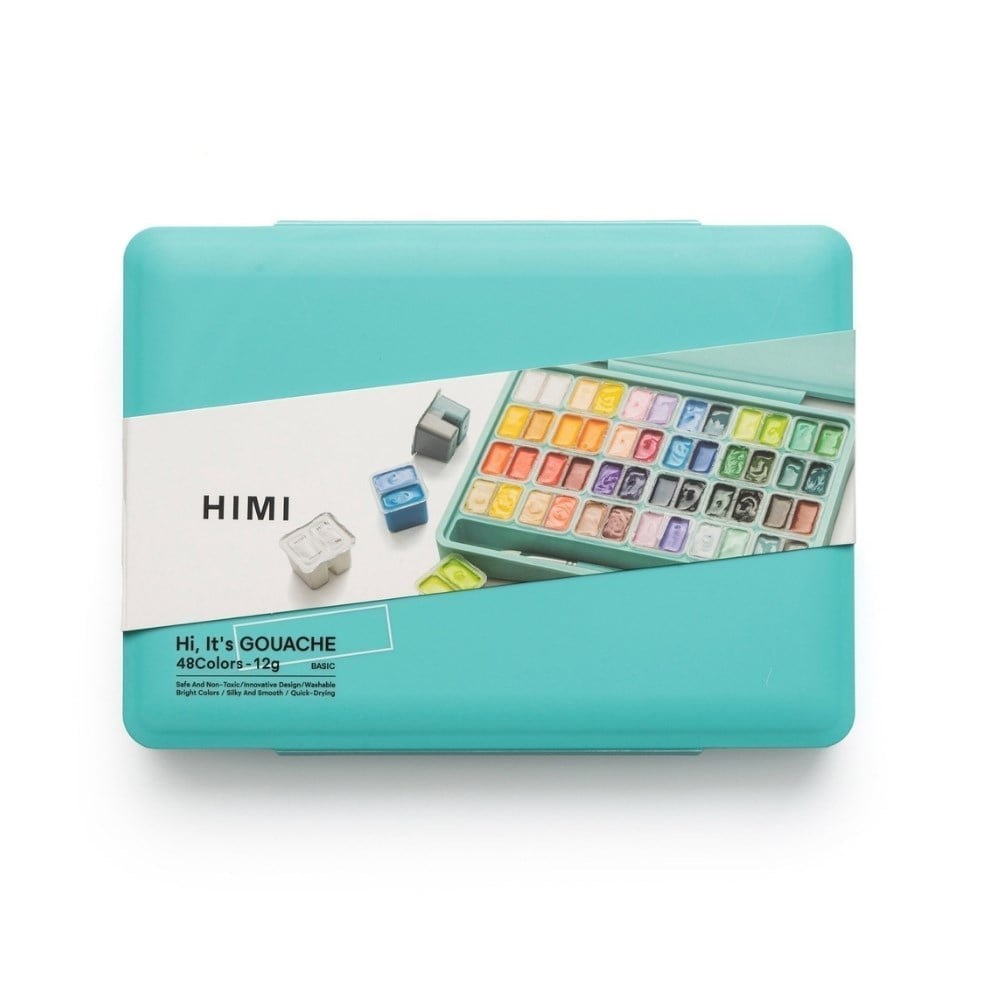 Himi Guaj Boya Seti Twin Cup 48 Renk x 12 gr Green Case + 3 Fırça