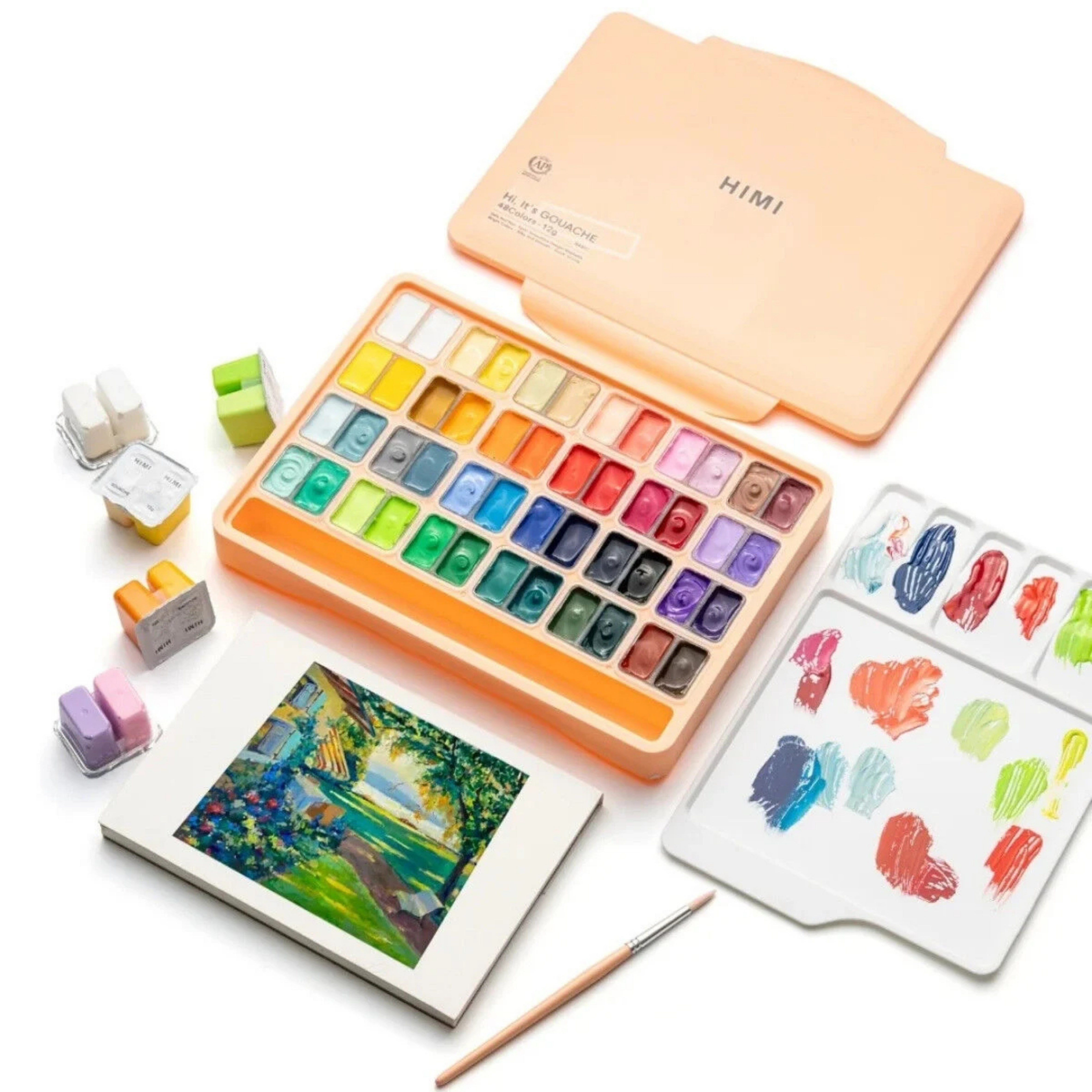 Himi Twin Cup Guaj Boya Seti 48 Renk + 3 Fırça