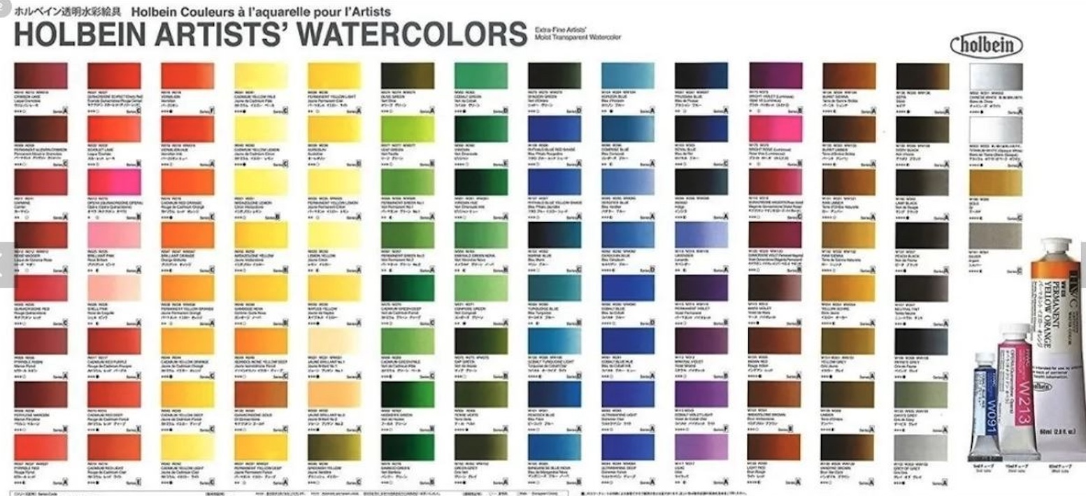 Holbein 108x5 ml Profesyonel Sulu Boya Seti