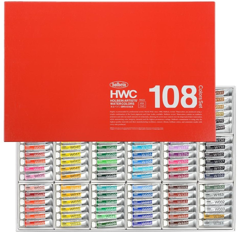 Holbein 108x5 ml Profesyonel Sulu Boya Seti