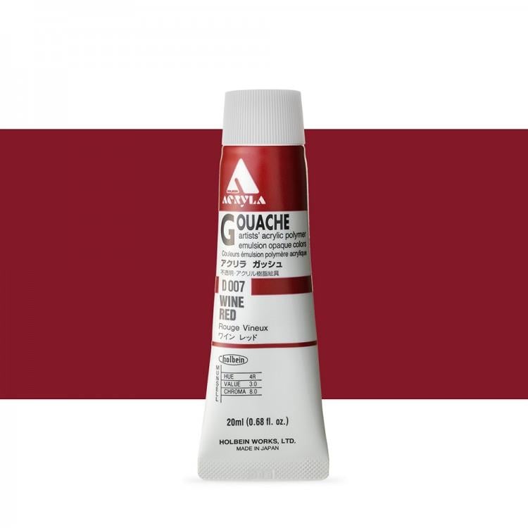 Holbein Akrilik Guaj 20 ml D007 Wine Red