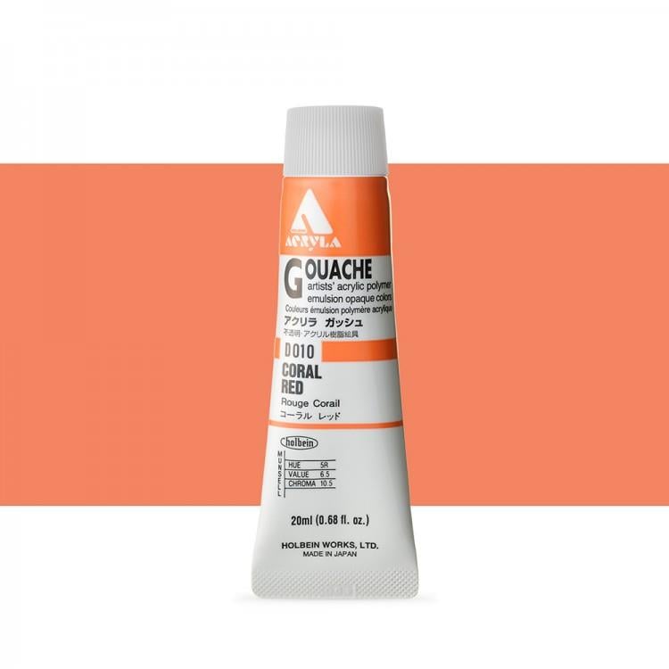 Holbein Akrilik Guaj 20 ml D010 Coral Red