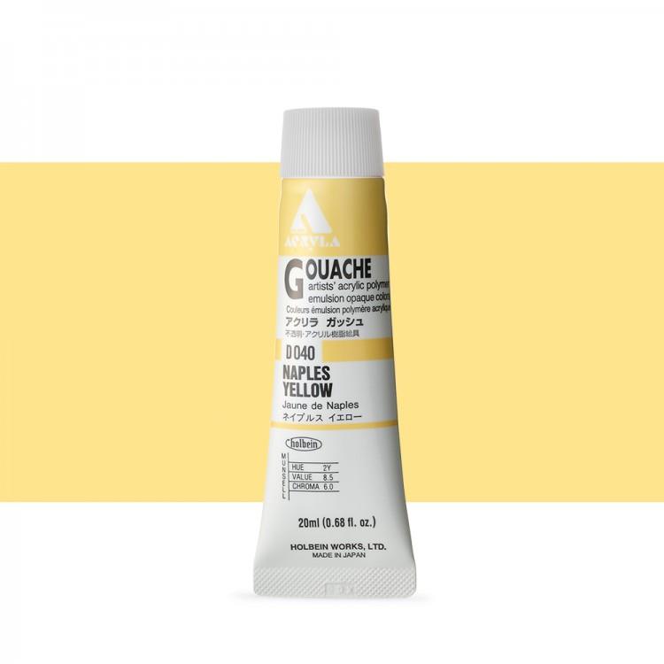 Holbein Akrilik Guaj 20 ml D040 Naples Yellow