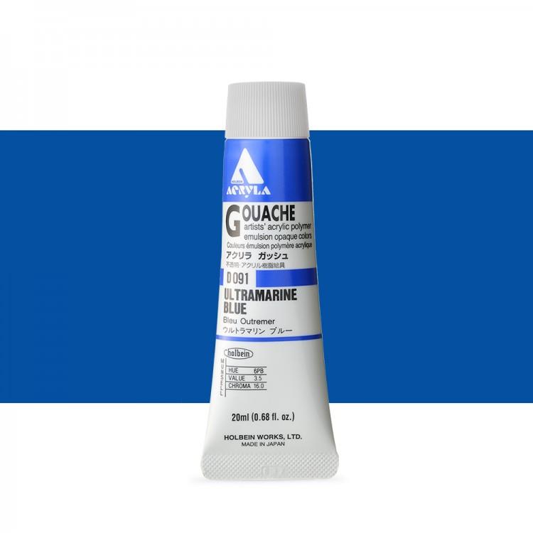 Holbein Akrilik Guaj 20 ml D091 Ultramarine 