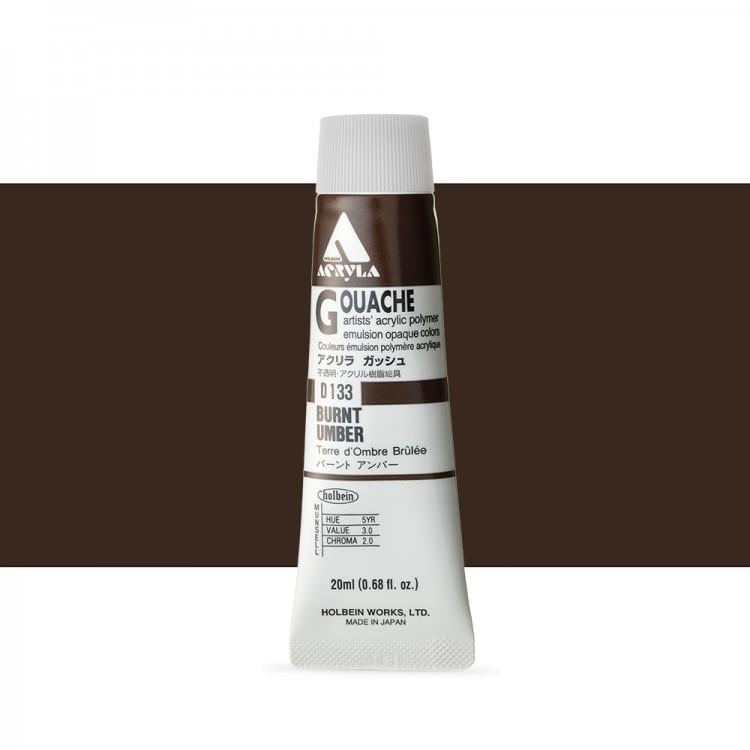 Holbein Akrilik Guaj 20 ml D133 Brunt Umber