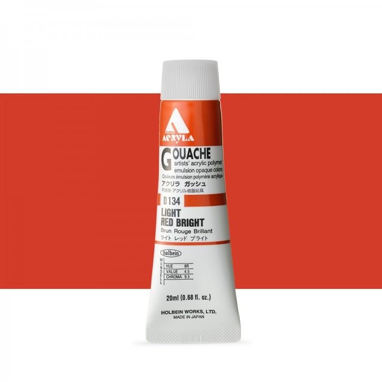 Holbein Akrilik Guaj 20 ml D134 Light Red Bright