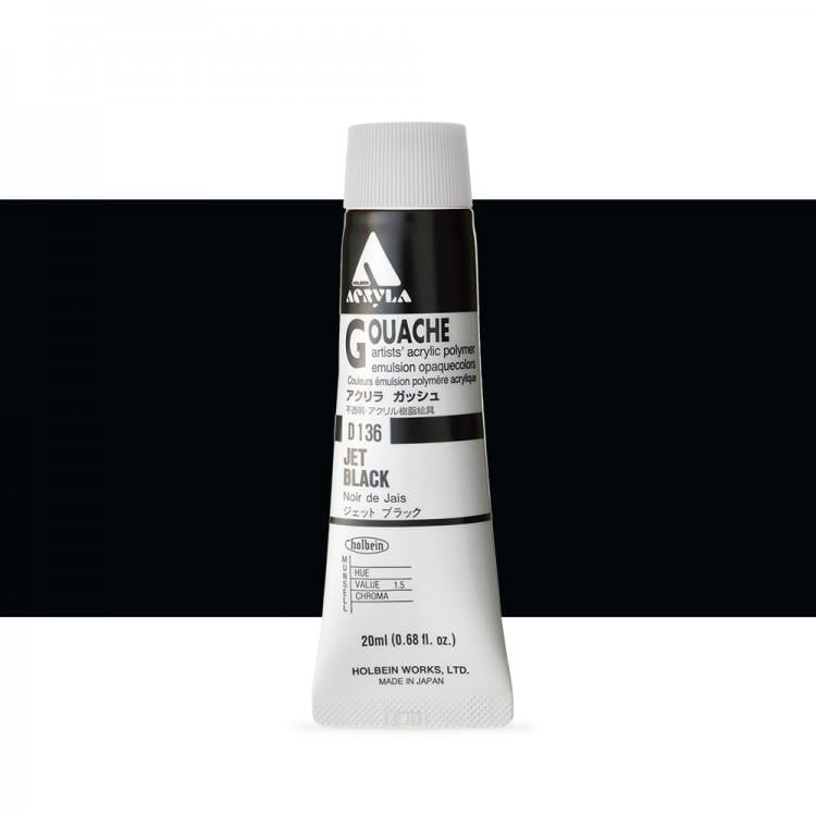 Holbein Akrilik Guaj 20 ml D136 Jet Black