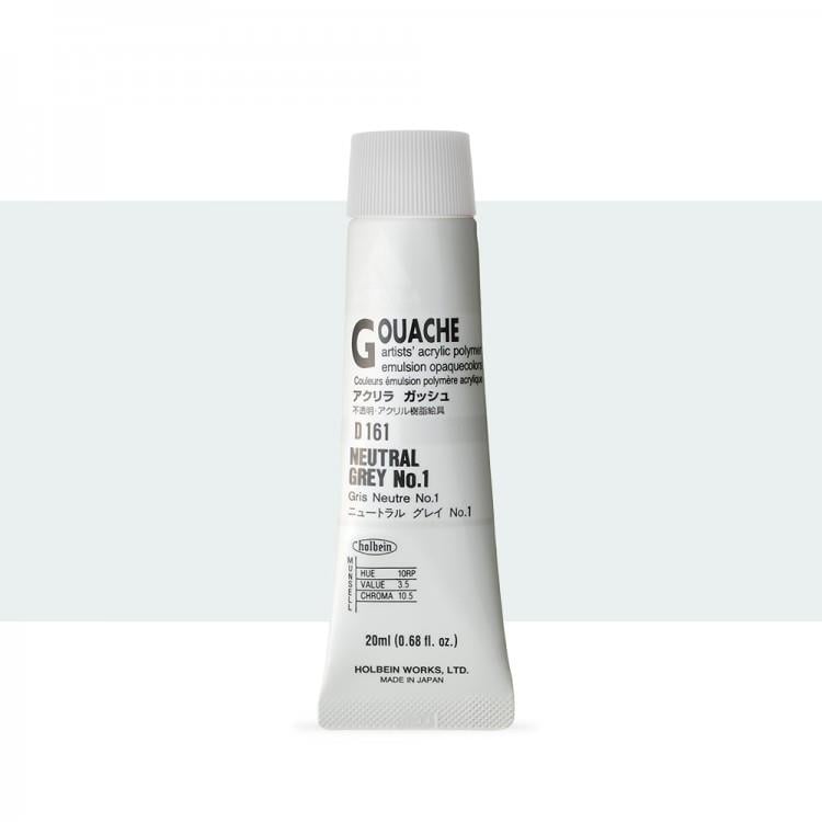 Holbein Akrilik Guaj 20 ml D161 Neutral Grey - 1