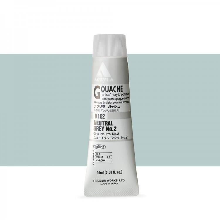Holbein Akrilik Guaj 20 ml D161 Neutral Grey - 2