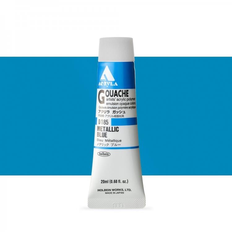 Holbein Akrilik Guaj 20 ml D185 Metallic Blue