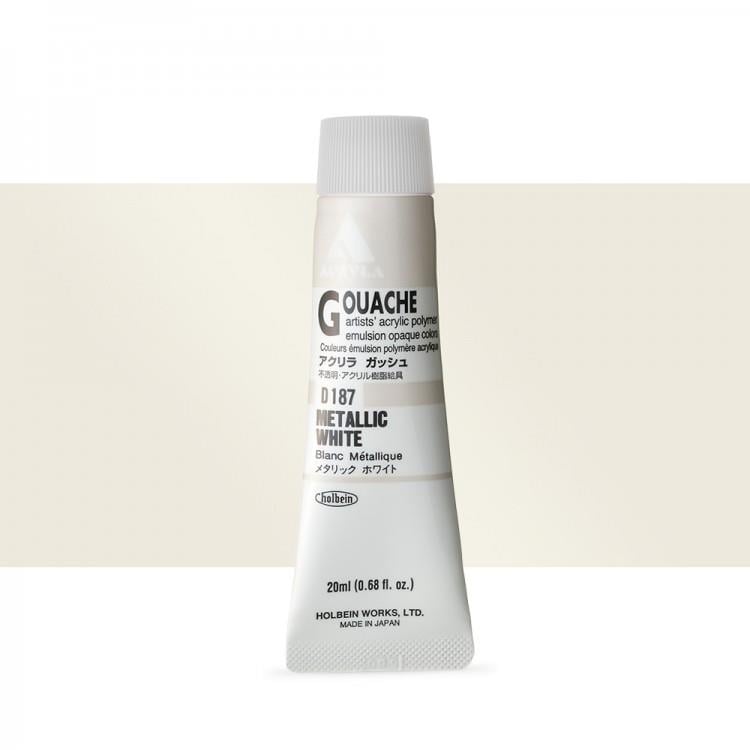 Holbein Akrilik Guaj 20 ml D187 Metallic White