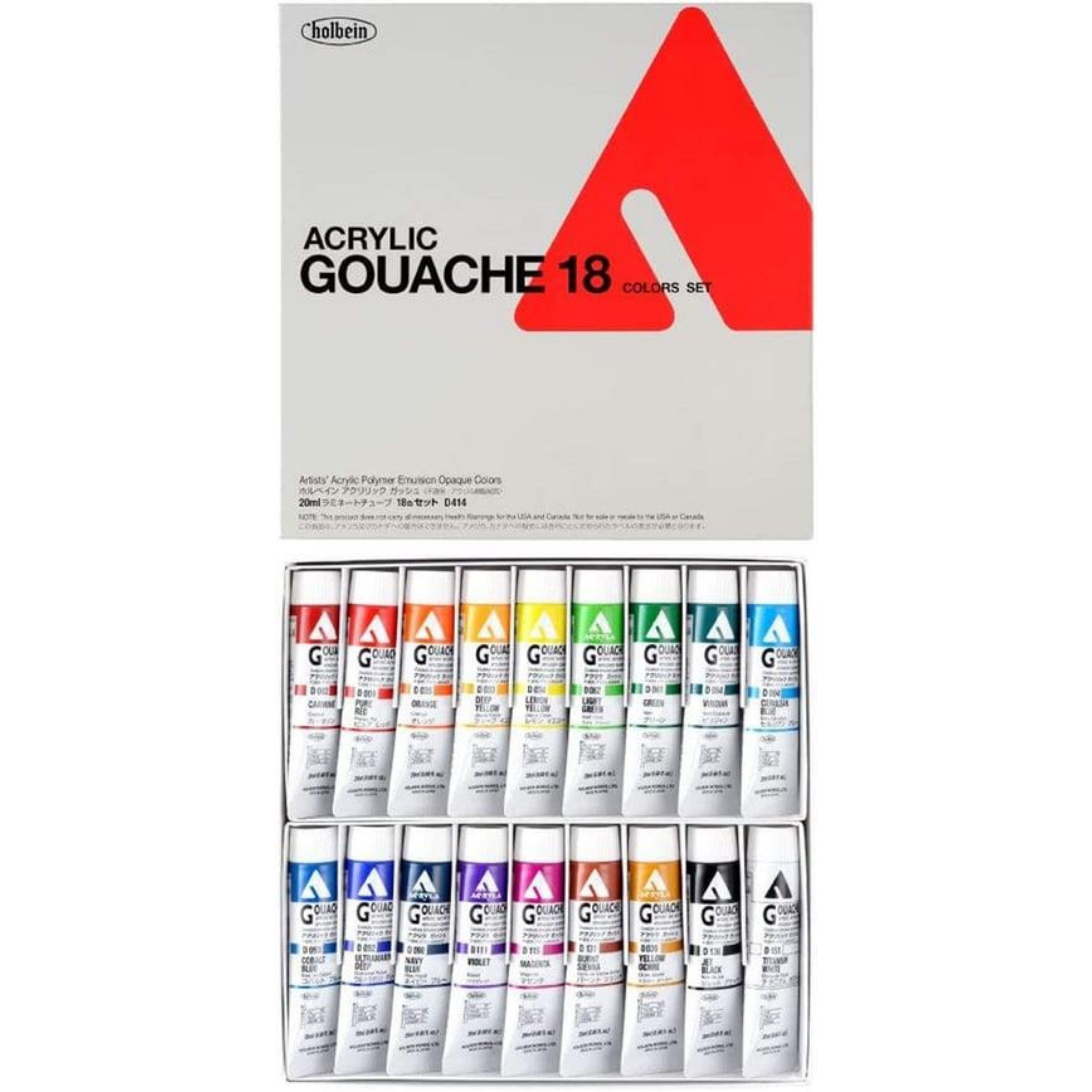 Holbein Akrilik Guaj Boya Seti 20 ml x 18 Renk