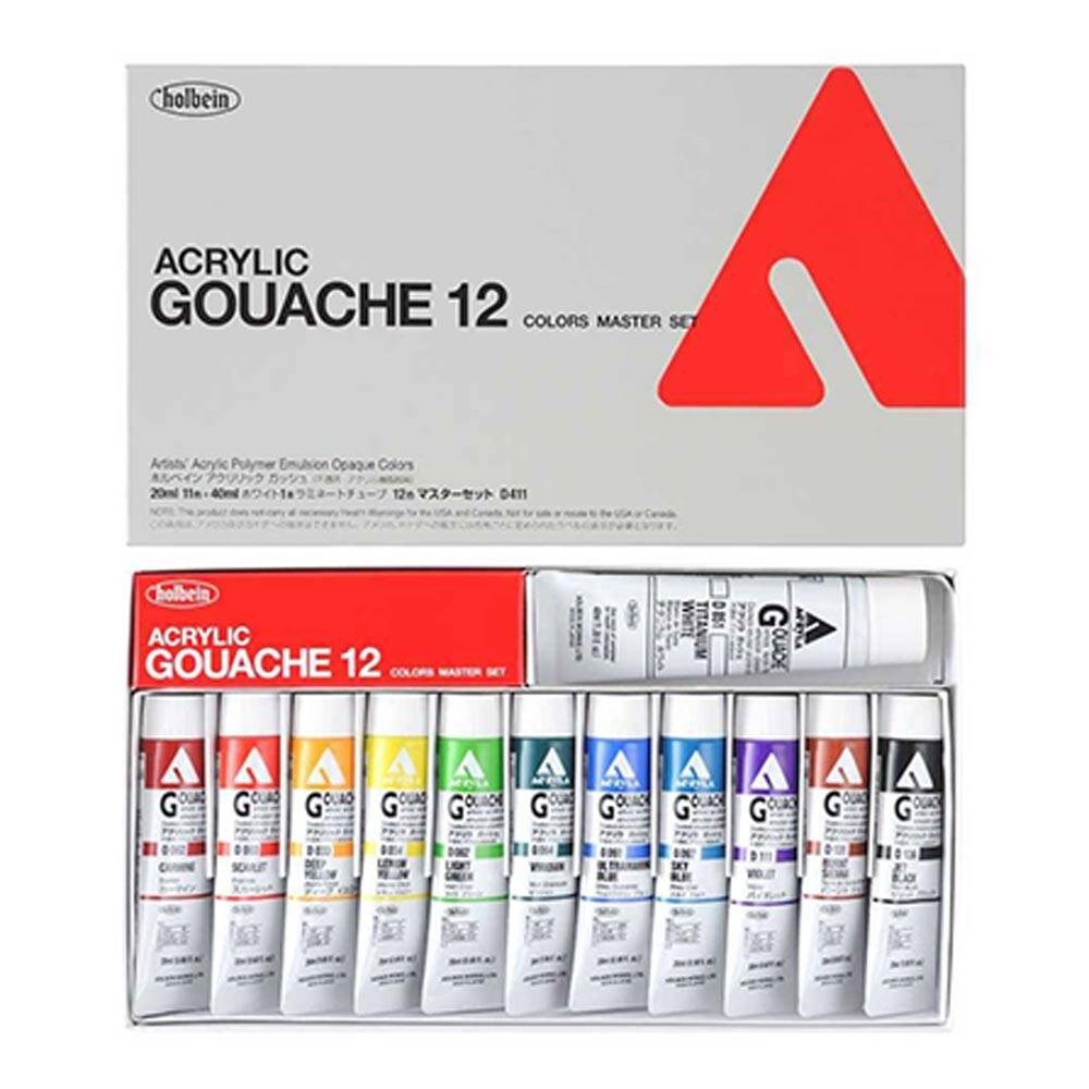 Holbein Akrilik Guaj Boya Seti 20 ml x 12 Renk