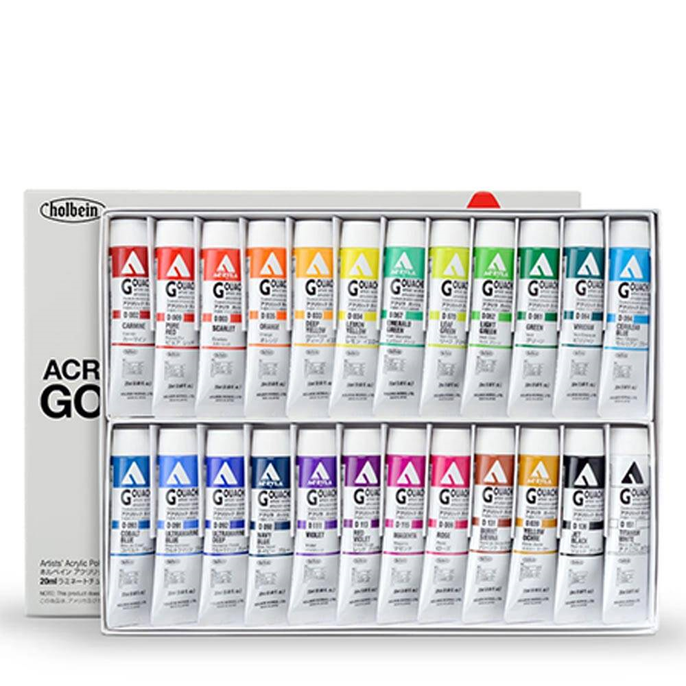 Holbein Akrilik Guaj Boya Seti 20 ml x 24 Renk