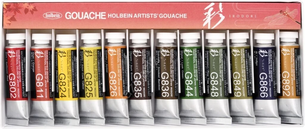 Holbein Artist Guaj Boya Seti 12'li 15 ml Autumn Özel Seri Geleneksel Japon Renkleri