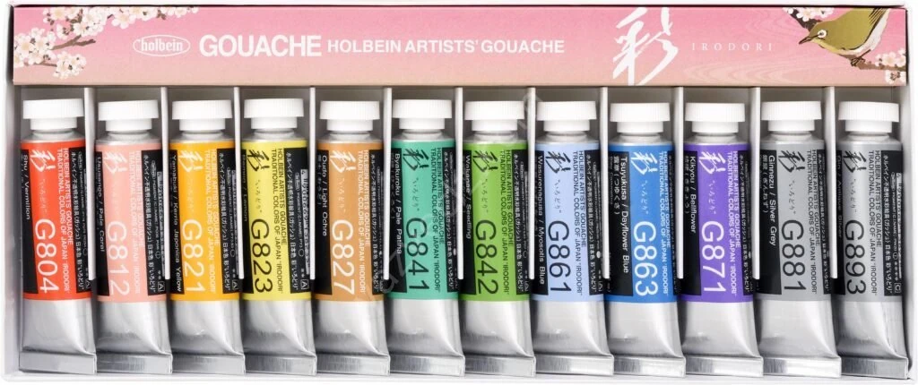 Holbein Artist Guaj Boya Seti 12'li 15 ml Spring Özel Seri Geleneksel Japon Renkleri