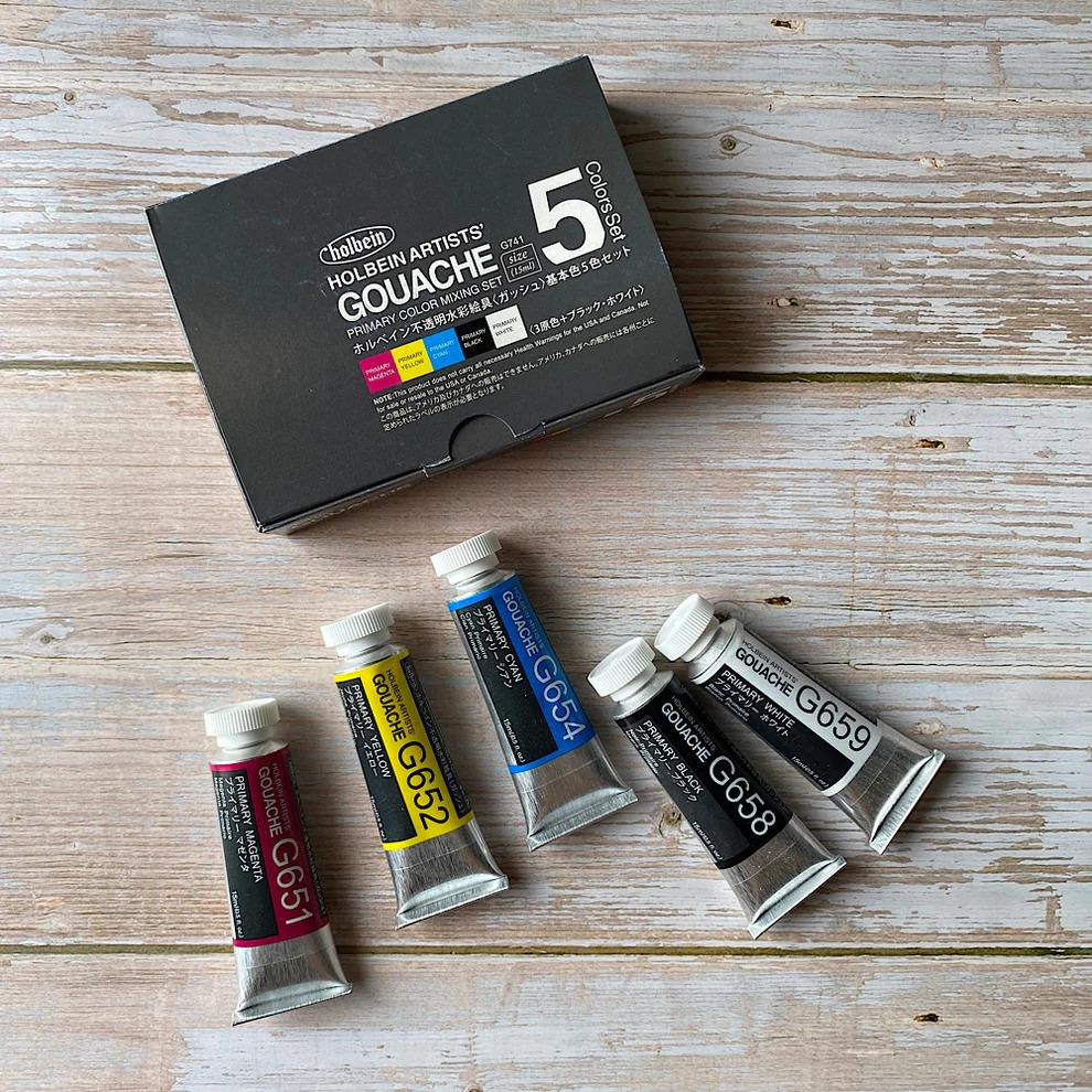 Holbein Artist Tüp Guaj Boya Set 15 ml x 5 Renk