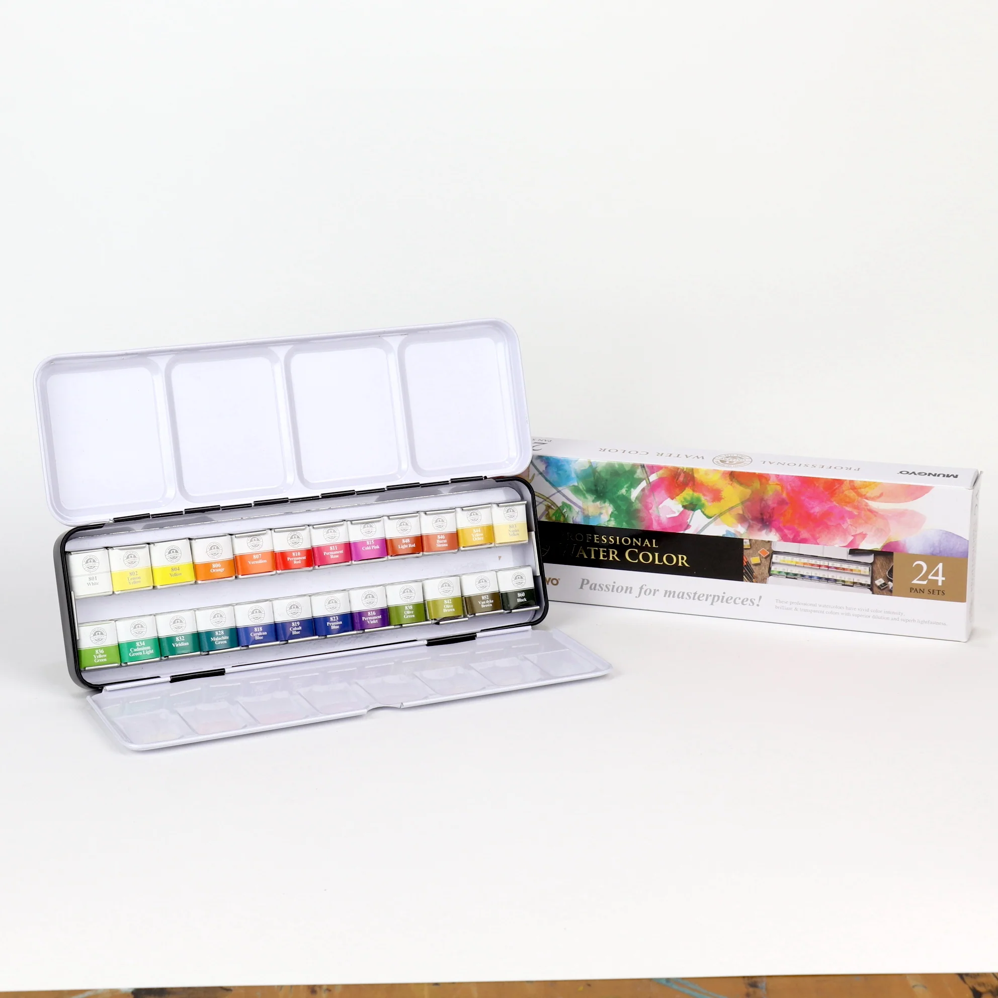 Mungyo Gallery Artists Watercolor Set 24 Renk Yarım Tablet
