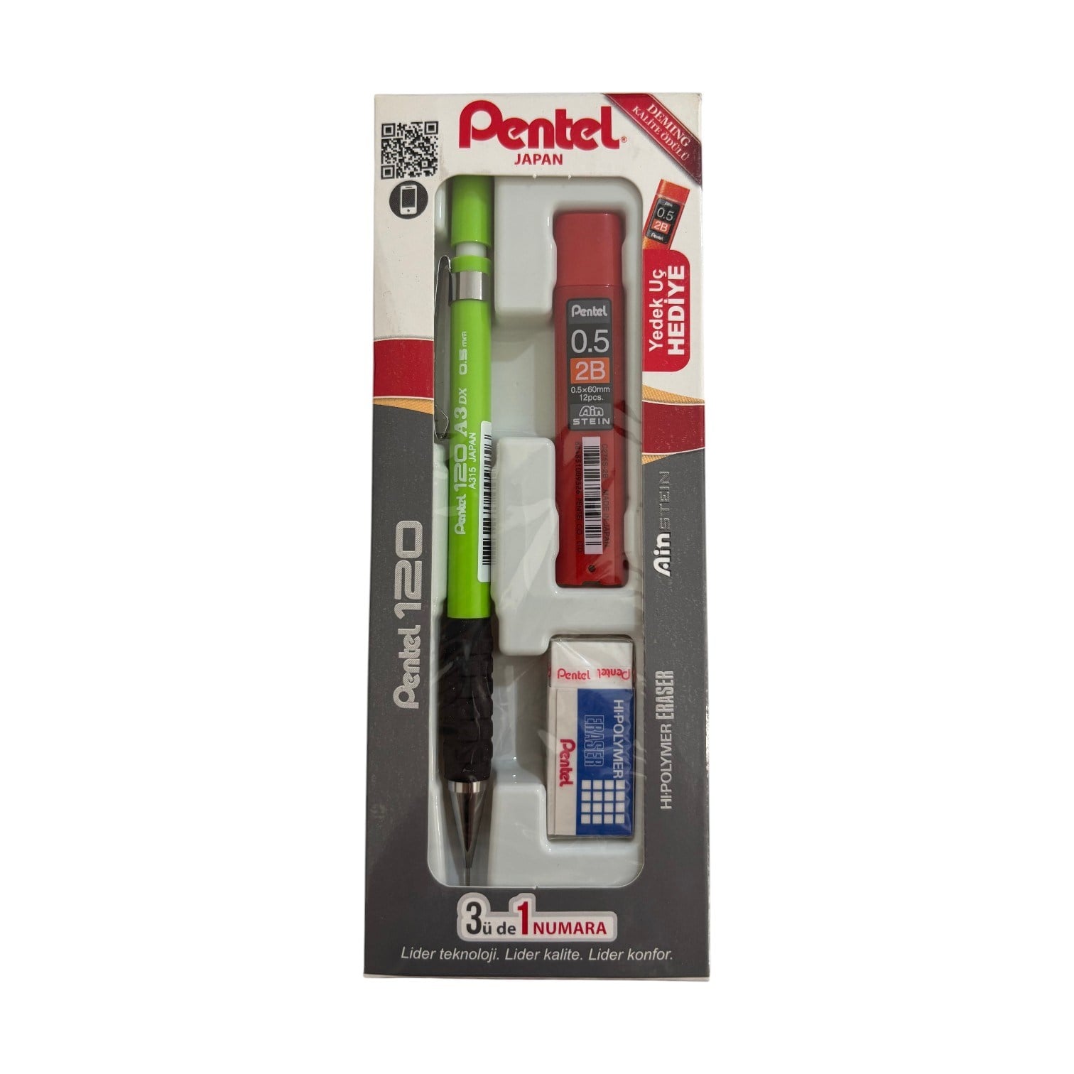 Pentel 120 A3 Dx Versatil Kalem 0.5 mm 3'lü Set