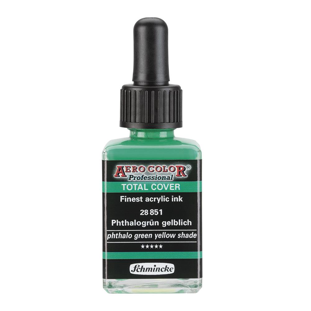 Schmincke Aero Color Akrilik Mürekkep 28 ml 851 Phthalo Green Yel