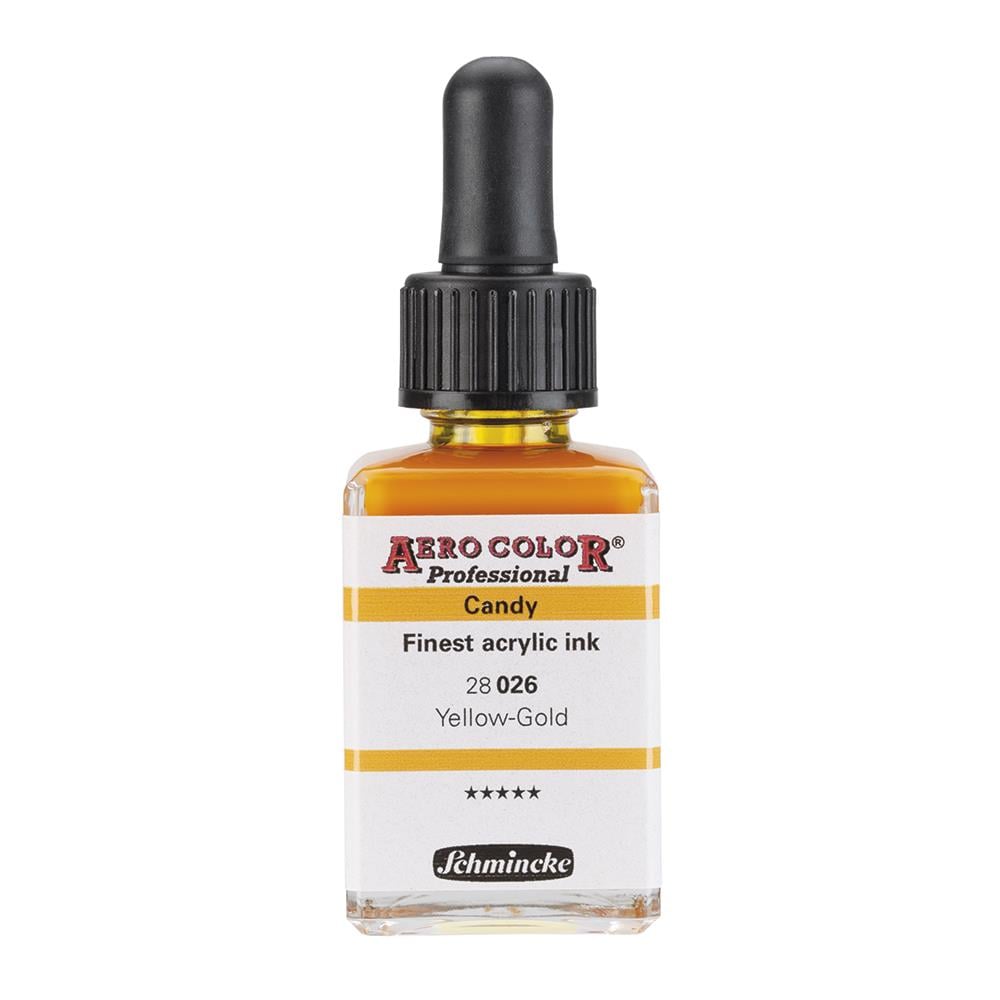 Schmincke Aero Color Akrilik Mürekkep 28 ml 026 Yellow-Gold