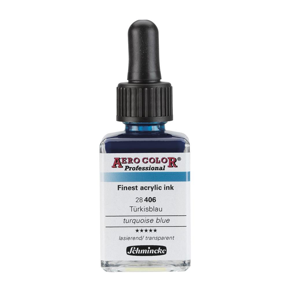 Schmincke Aero Color Akrilik Mürekkep 28 ml 406 Turquoise Blue