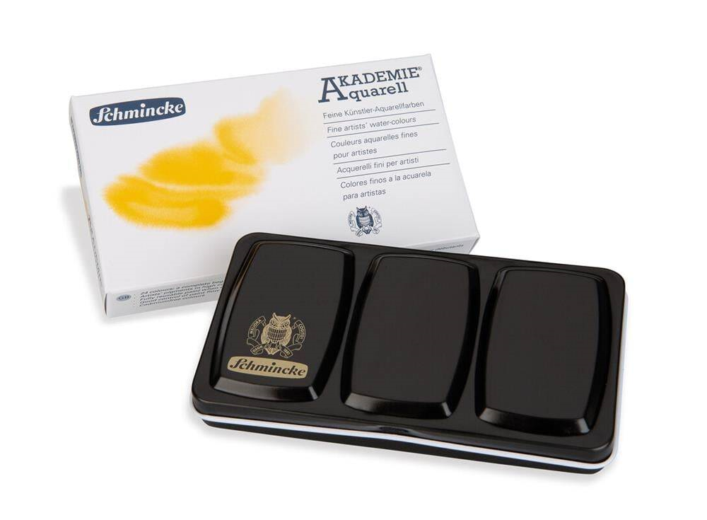 Schmincke Akademie Aquarell Metal Kutu Sulu Boya Seti 12 X Yarım Tablet