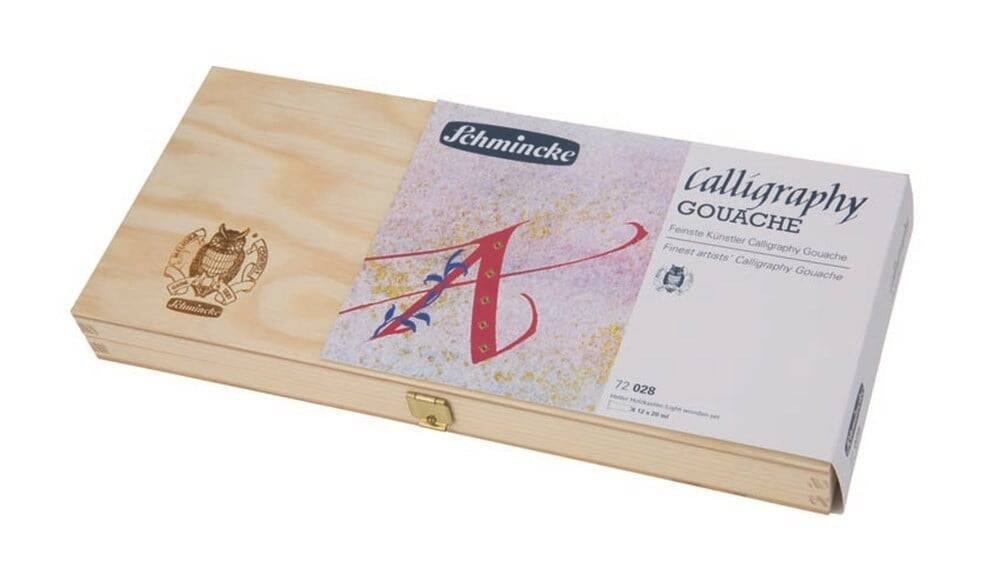 Schmincke Calligraphy Artist Guaj Boya Set Ahşap Kutu 12x20ml