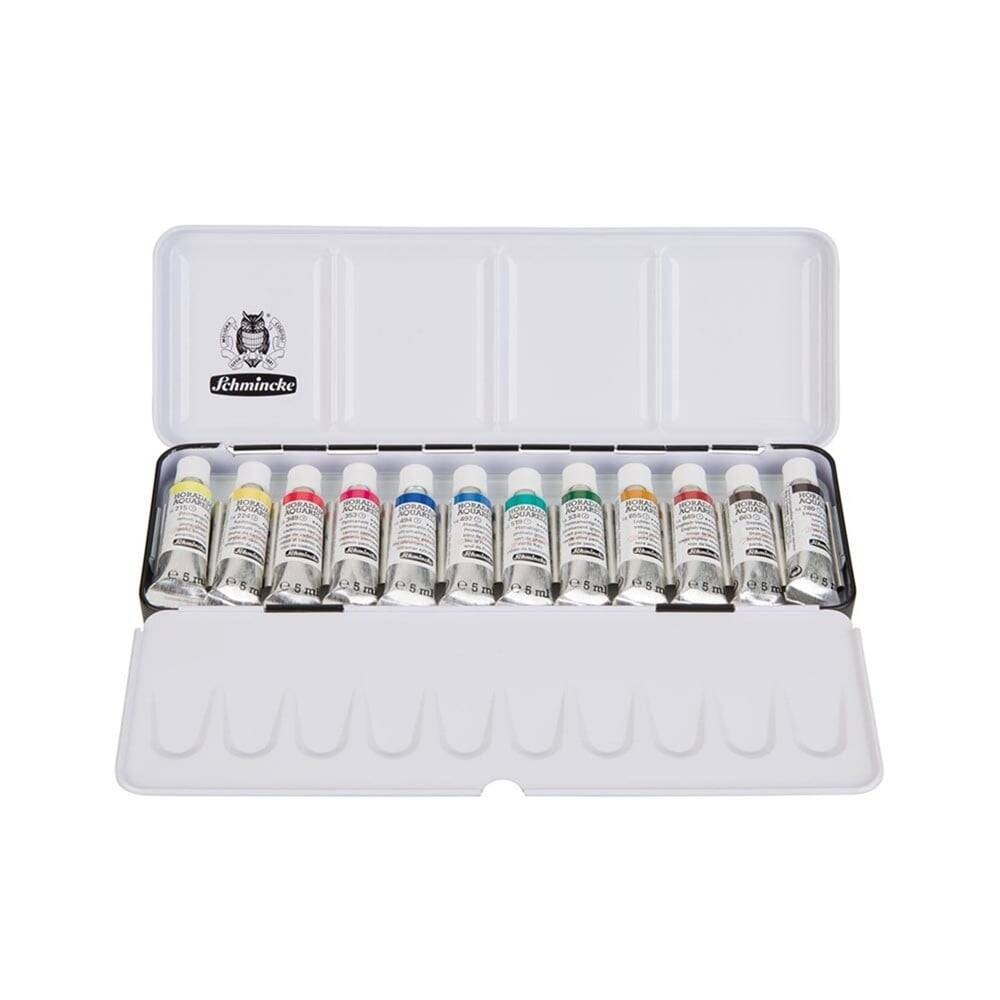 Schmincke Horadam Aquarell Metal Kutu Cep Artist Sulu Boya Seti 12 X 5 ml Tüp