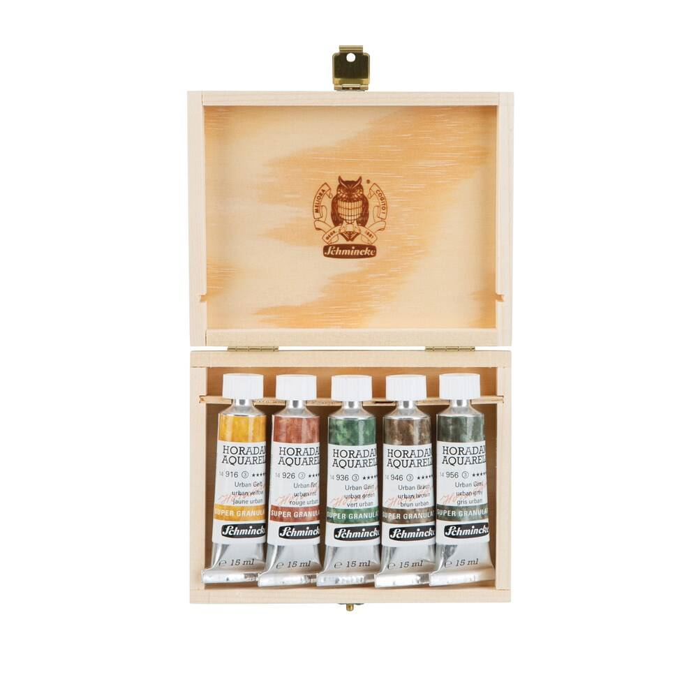 Schmincke Horadam Supergranulation Suluboya Urban Set Ahşap Kutu 5x15 ml