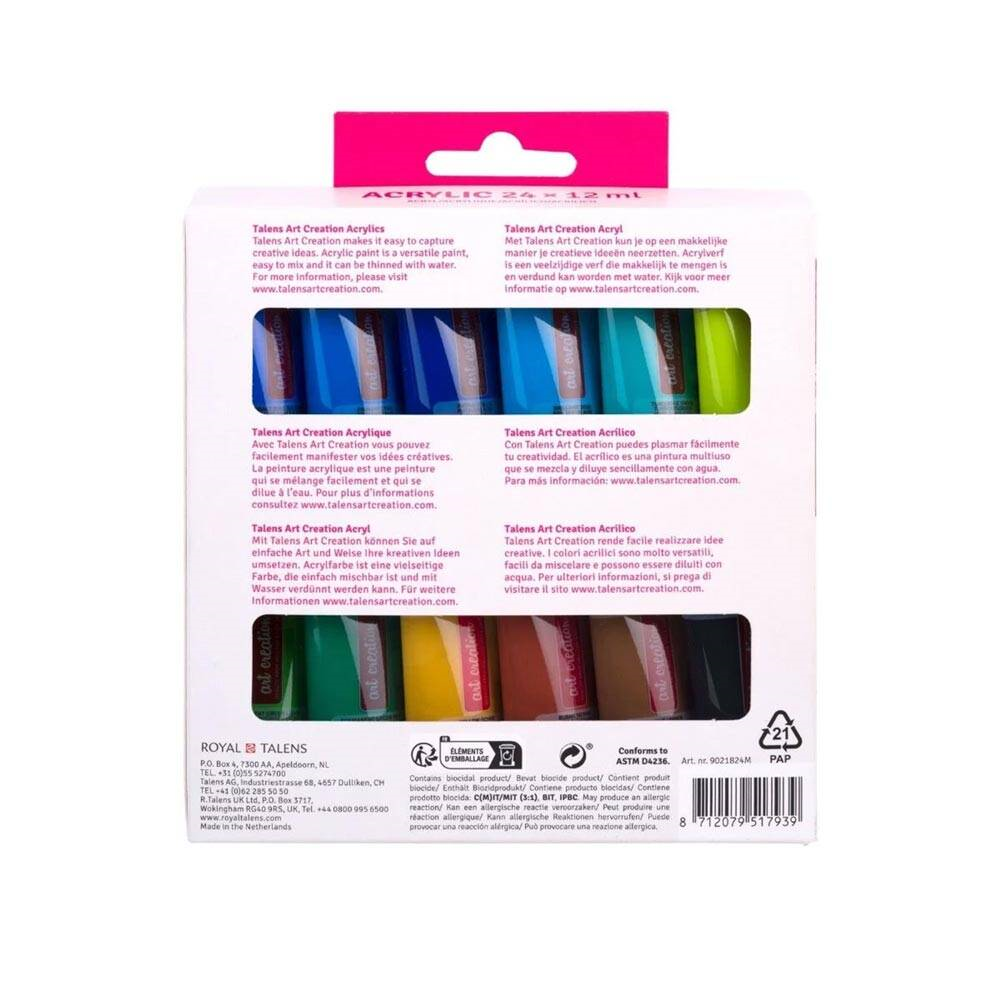 Talens Artcreation (Plastik Tüp) Akrilik Boya Seti 24X12 ml