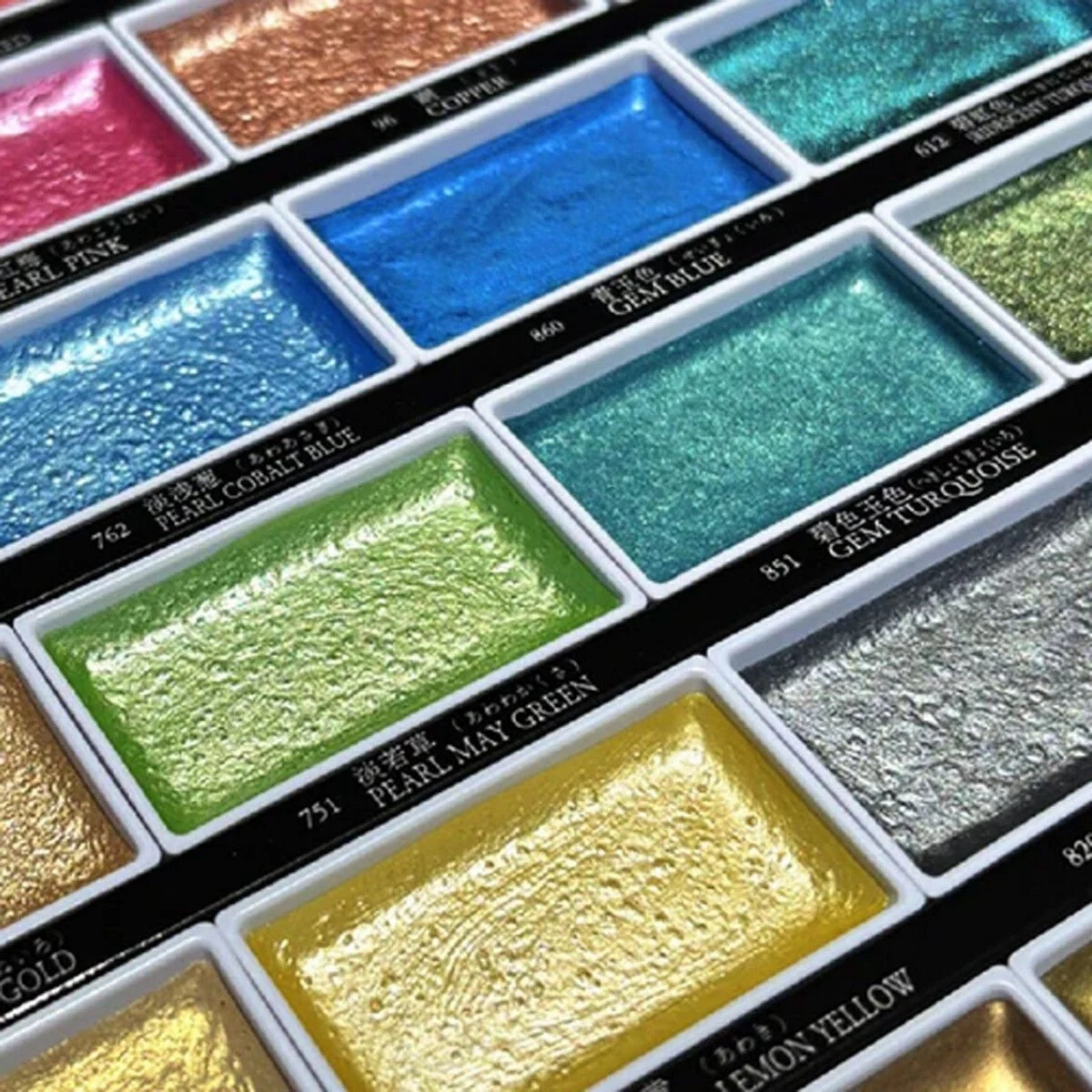 Zig Kuretake Gansai Tambi 24 Renk Tablet Sulu Boya Metalik