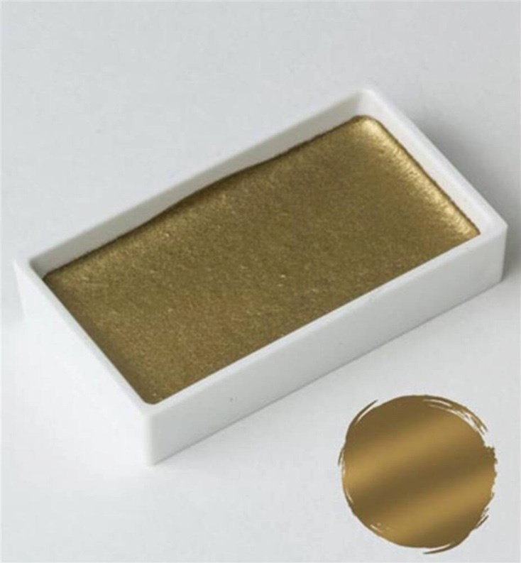 Zig Suluboya Pigment Gansai Tambi Tablet Gold No:90