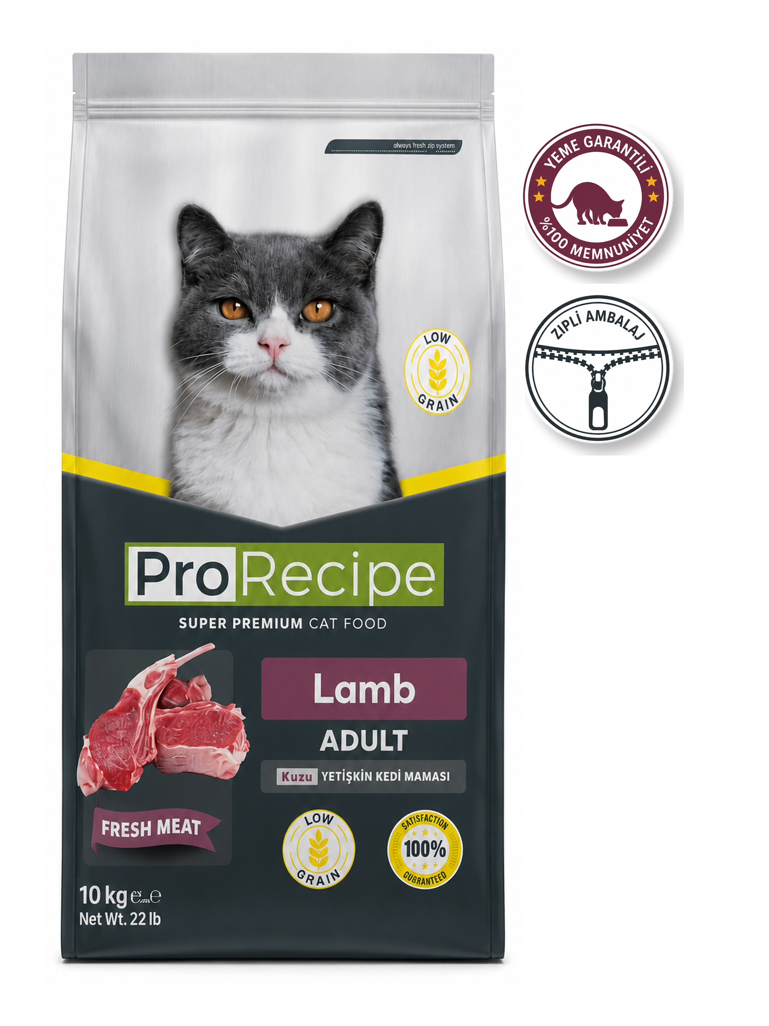 ProRecipe Lamb Adult Düşük Tahıllı Kuzu Etli Yetişkin Kedi Maması 10 Kg