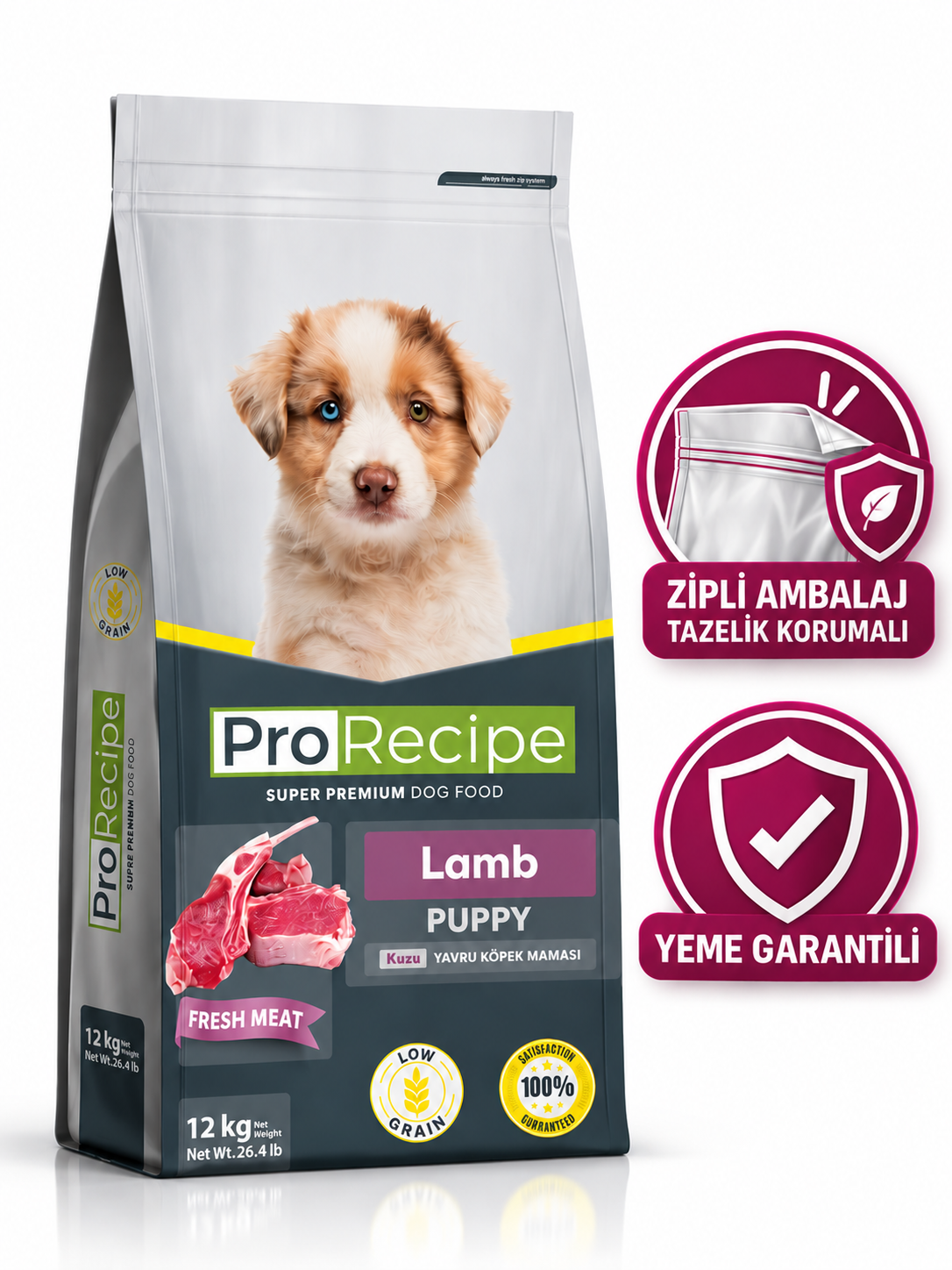 ProRecipe Lamb Puppy Düşük Tahıllı Kuzu Etli Yavru Köpek Maması 12 Kg