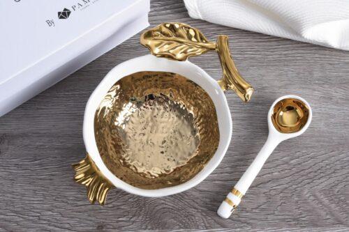 18 cm Porselen Kase ve Servis Kaşığı