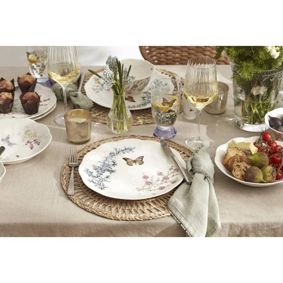 Butterfly Herbs Porselen Yemek Tabağı 4'lü Set