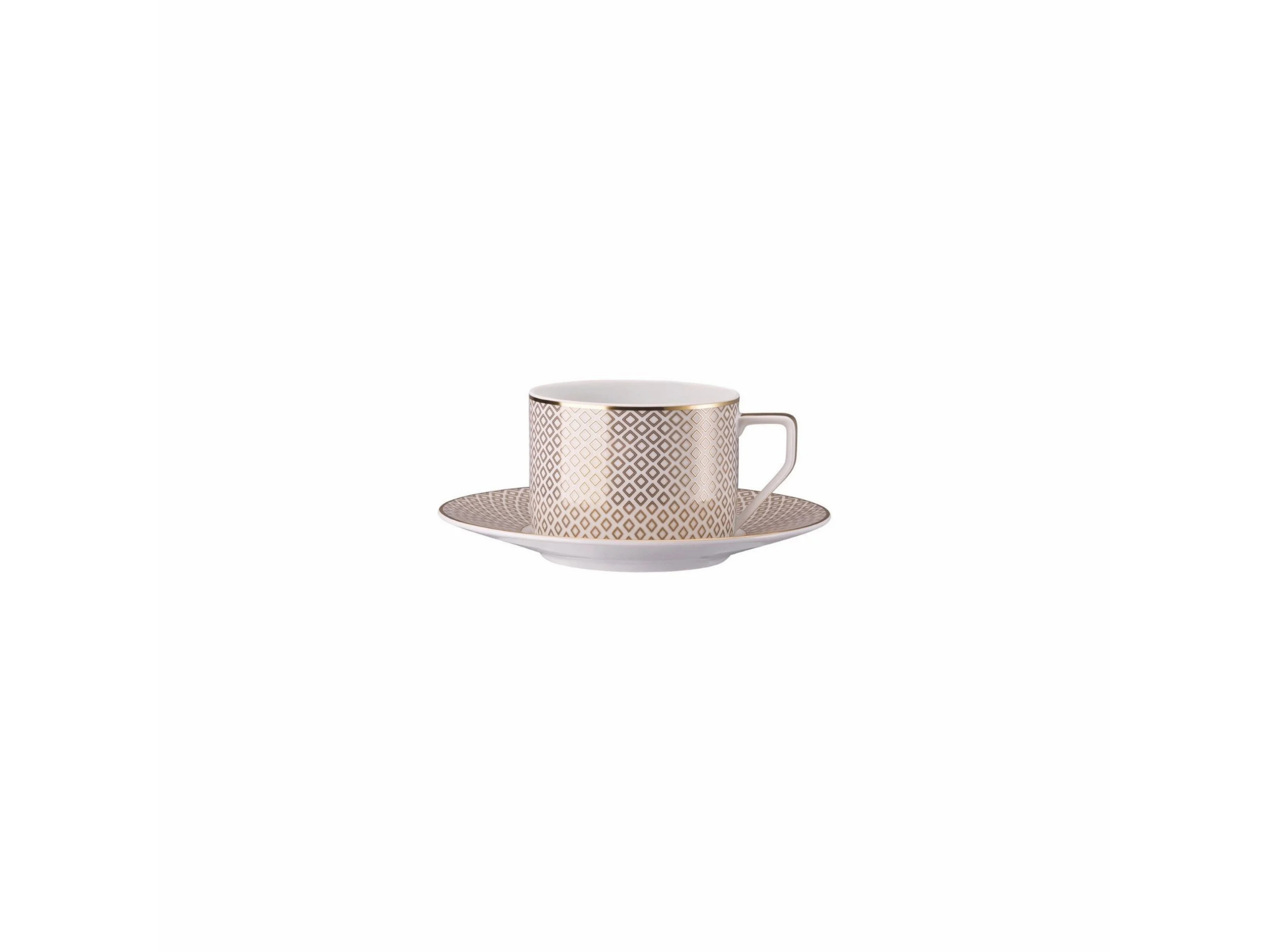 Carreau Beige Çay Fincan-Tabak