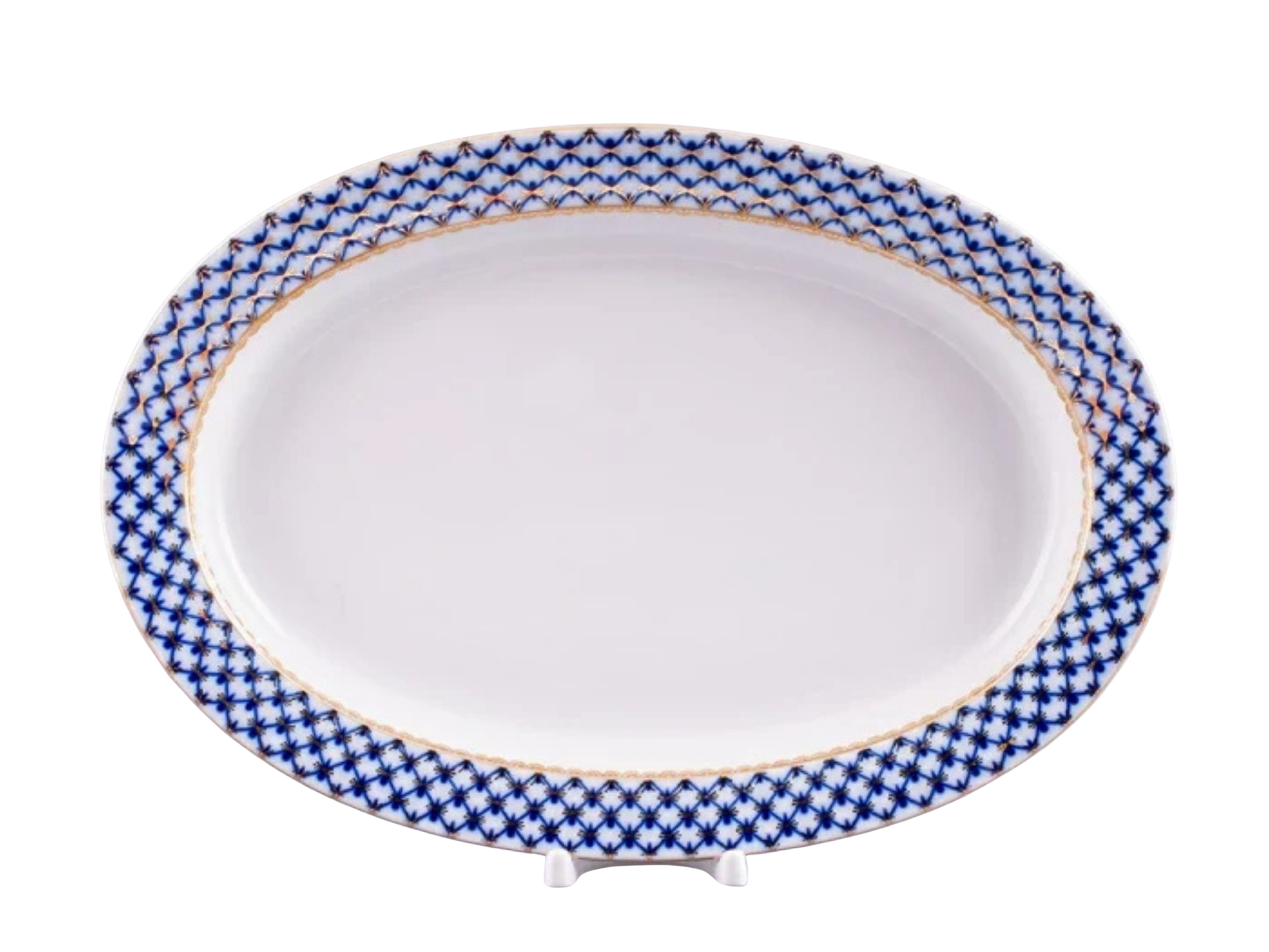 Cobalt Net Oval  Servis Tabağı 35 cm 