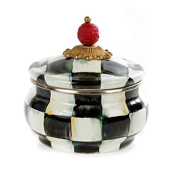 Courtly Check Squashed Pot