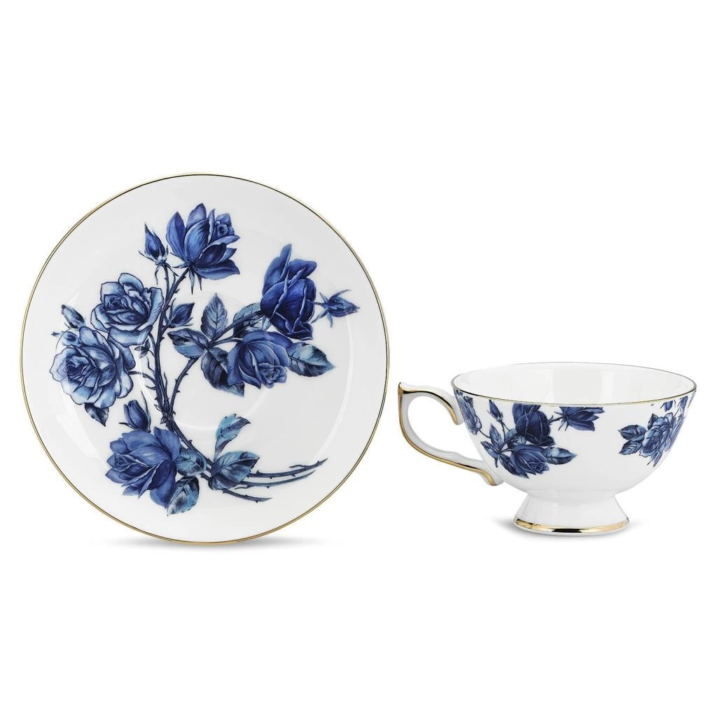 Elizabeth Rose Blue Çay Fincanı