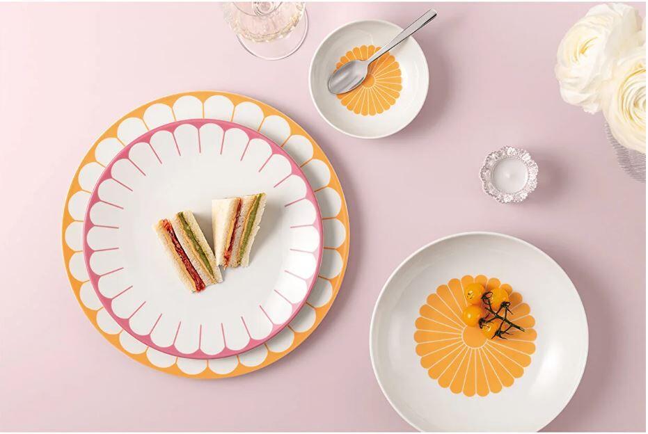 FLEUR SOLEIL TURUNCU PORSELEN ÇUKUR TABAK 24 CM