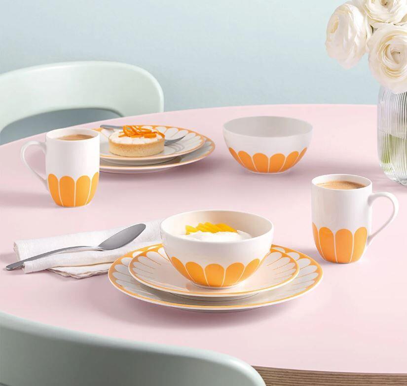 FLEUR SOLEIL TURUNCU PORSELEN PASTA TABAĞI 21 CM